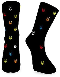 Winkee Rocks - Rock Hand Socken | Cool Socks in Größe 41-45 (XL/XXL) | Lustige Socken für Männer & Frauen | Socks mit Motiv | Ideale Weihnachtsgeschenke | Halloween, Karneval, Fasching, Partys