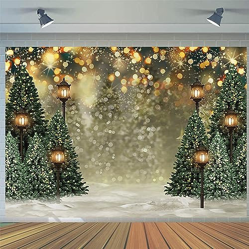 3x2.4m Foto Hintergrund Weihnachten Xmas Baum Winter Schneeflocke Schnee Szene Glitter Bokeh Grün Fotografie Hintergrund Familie Photoshoot Urlaub Neujahr Party Dekorationen Fotostudio Requisiten