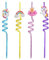 Licorne Paille en Plastique, 3X4 Pièces avec Design Coloré, Réutilisable, Fête D'anniversaire, Fête de Noël, Paille pour Fête de Crème Glacée
