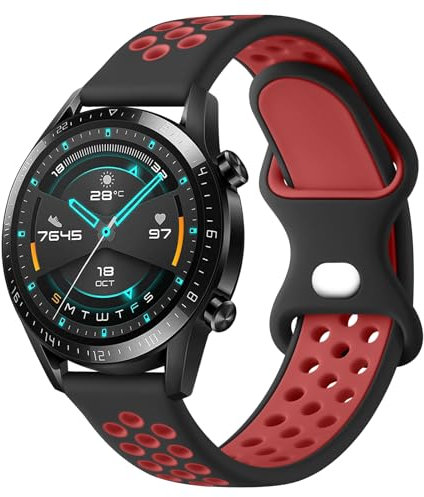 Wanme fr Huawei Watch GT 4 46mm / 22mm Silikon Armbnder Atmungsaktives Wasserdichtes Sport Ersatzarmband fr Herren Damen