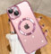 vomubao Cover per iPhone 15 Magnetica Custodia Compatibile con MagSafe, Anti-Scratch Trasparente Custodia Telefono Magnetico per iPhone 15 con Protezione Fotocamera-Rosa