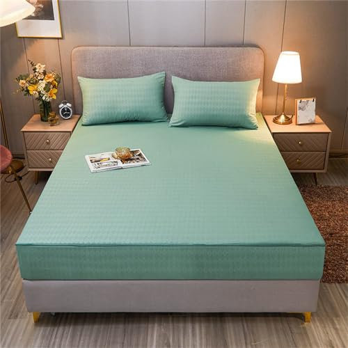 Morbuy Coprimaterasso Impermeabile Matrimoniale Traspirante con Cerniera Microfibra Extra-Morbida e Biestensibile Coprimaterasso (Singolo (80X200cm+10),Verde)