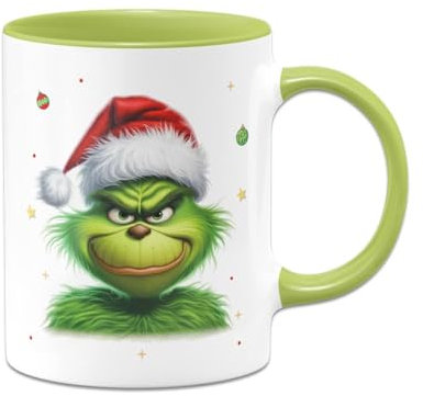 Tassenbrennerei Grinch Tasse - Kaffeetasse mit Spruch, Weihnachtstasse lustig - Weihnachts-Deko Anti-Weihnachten (Grün)