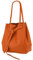 SH Leder ® Damen Echt Rindleder Shopper mit schleife und Innentasche in vielen Farben Schultertasche Henkeltasche 29x33cm Sandra G535 (Orange)