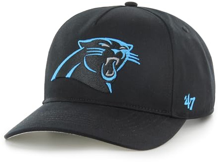 47 NFL 'Carolina Panthers Hitch RF Unisex Baseball Cap, verstellbarer Snapback-Riemen, Team-Logo, Farbe schwarz, Schwarz , One size