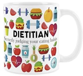 Purely Home Dietitian Mug - Humorous Healthcare & Wellbeing Nutrition Coach Novelty Gifts - Tea/Coffee Hot Drinks White Ceramic Cup Present