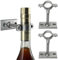 Lily's Home Soporte de pared individual para botella de vino, diseño industrial con accesorios de montaje, funciona con botellas de vino o licor, acabado plateado (4-1/2 x 1-3/8 x 2-3/4 pulgadas,