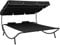 Myheimly Garten Sonnenliege mit Sonnendach Kissen Doppelliege Gartenliege Relaxliege Strandliege Liege Gartenmöbel 200x173x135cm Schwarz,mit Sonnendach