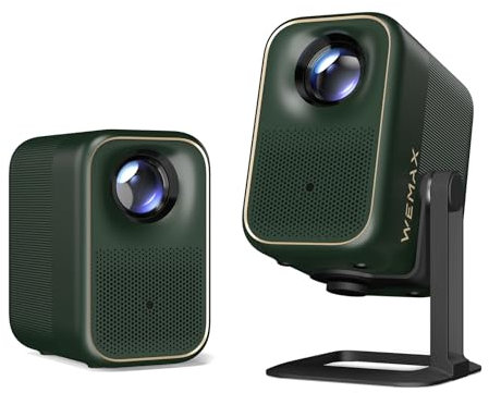 WEMAX Mini Beamer【Netflix Zertifiziert & Google TV】Tragbarer Projektor mit Ständer【4K Unterstützung & 1080P Native】400 ISO Lumen, HDR10, Dolby Audio, Video Beamer Handy mit WiFi/Bluetooth für Heimkino