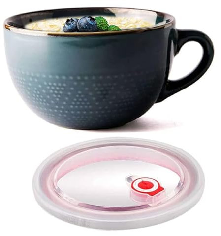 KYEQATY Soup Mug 700ml Ceramic Soup Bowls with Handles Microwave Soup Mug Easy to Clean Soup Bowls for Cereal Milk Dessert Oatmeal Ramen