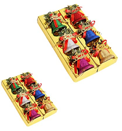 Amosfun 12stücke Weihnachtsglocken Anhänger Als Christbaumschmuck Dekorative Glocken Aus Groß Klein Für Weihnachtsbaum-deko