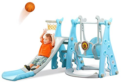 Arkyomi rutsche Indoor ab 1 2 3 4 5 Jahr,kinderrutsche mit schaukel Indoor Outdoor,Baby rutsche kinderzimmer,babyrutsche step2 gartenrutsche für Kleinkind Bule
