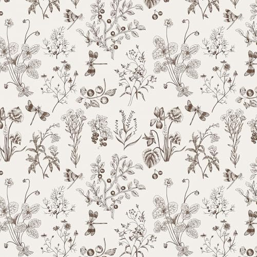 Timeet Selbstklebende Tapete 41x300cm Klebefolie Pflanzen Blumen Klebetapete Selbstklebend Vinyl Möbelfolie für Wohnzimmer Schlafzimmer Wand Küche Möbel