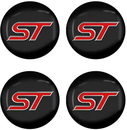 Loujyou 4 Stück Auto Radnabenkappen Aufkleber für Ford ST LINE stline Focus 56mm Dekoration Zubehör,A