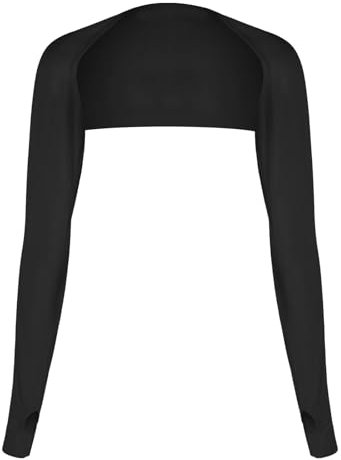 Grevosea Sun Shawl Cooling Sleeves Golf UV Protection Sun Sleeves Arm Sleeves with Finger Hole for Women (Black)