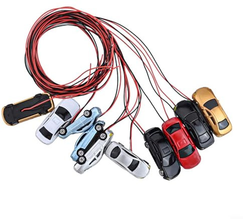 Set mit 20 Modellautos mit LED-Beleuchtung, für eine bessere Zuglandschaft (C)