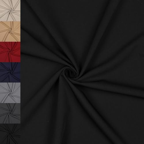 MAGAM-Stoffe Gabardine Modestoff Anzugstoff Hosen Kleider Mänteln Meterware ab 50cm (07. Schwarz)