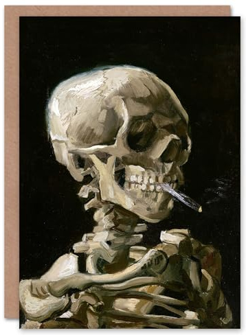 Artery8 Vincent van Gogh Art Card Head of a Skeleton with a Burning Cigarette