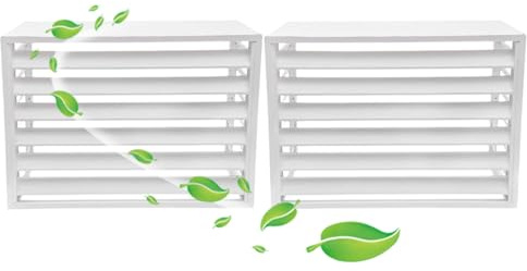 Lot de 2 housses en aluminium pour climatiseur extérieur avec volets à persiennes résistant aux intempéries et antivol