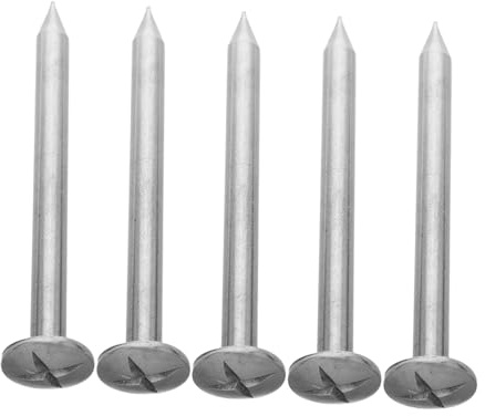 HEMOTON 5pezzi Picchetti per Rilievi in Acciaio Inox Marcatori per Confini Chiodi da Terra Resistenti per Topografia Edilizia e Ingegneria