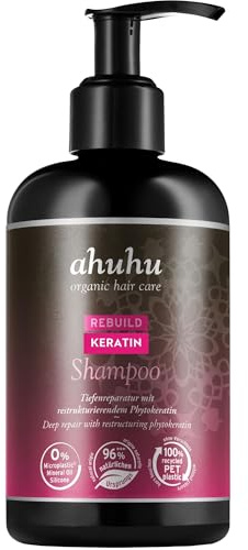 ahuhu Rebuild Keratin Shampoo (250ml) | Shampoo für geschädigtes Haar, Haarshampoo mit Keratin für Repair & Haarpflege, stärkt die Haarstruktur & mindert Haarbruch