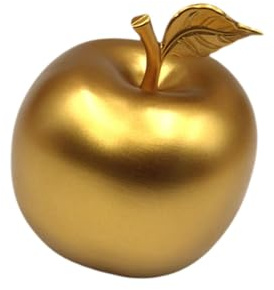 ZGUZMCMK Apfel Figur Messing Desktop Figurine Moderne Skulptur Dekofigur Kreatives Sammlerstück Handwerkskunst für Wohnzimmer Schlafzimmer Büro Schreibtisch Re, Gold