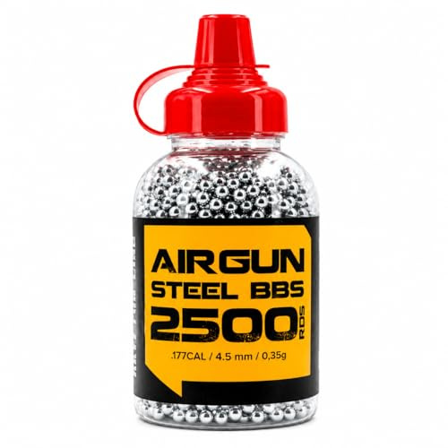 AirsoftManiacs Bolas Acero Arsenic 2500 RDS 4,5 mm, BB Steel para Aire Comprimido Compatible Pistolas y Carabinas, Munición Metálica para Entrenamiento y Tiro Recreativo
