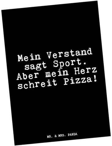 Mr. & Mrs. Panda Postkarte Mein Verstand sagt Sport - Geschenk, Diät, Geschenk Frauen, Spruch, Sprüche, Einladung, Ansichtskarte, Kochen,