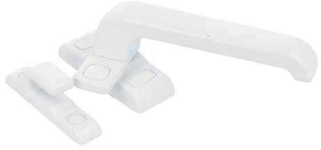 Amig - Manilla de Bloqueo para Puertas y Ventanas Mod. GAMMA - 122 x 70 mm - Roseta - Derecha - Puertas de Interior y Ventanas - Sin Cuadradillo - Aluminio Blanco