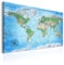 decomonkey 120x80 cm Politische Weltkarte Deutsch Pinnwand Leinwand Bilder Wand Bilder Landkarte Welt Kontinente Reise Geographie