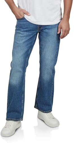 MUSTANG Jeans Herren Stretch Oregon Bootcut Jeanshose Hose Denim, Größe:W 38 L 32, Farbe:Medium Blue Denim (682)