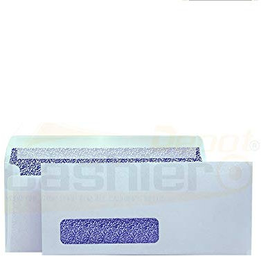 #10 Security-Tinted Briefumschläge, haftklebend, linke Fenster, weiß, 100 Stück