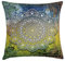 ABAKUHAUS Ethnisch Kissenbezug, Mandala Boho, Kissenbezug Beidseitiges Muster Klarer Digitaldruck Farbfest mit Reißverschluss, 50 x 50 cm, Grün Weiß