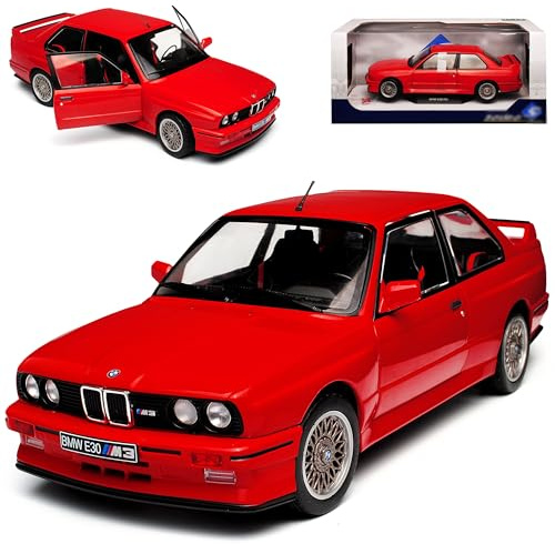 B-M-W 3er E30 M3 Coupe Sport Evolution Rot 1982-1994 1/18 Solido Modell Auto mit individiuellem Wunschkennzeichen