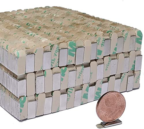 Neodym Magnet Selbstklebend Flach Mini Magnete 10x5x1mm Quader - Bastelmagnete Magnetquader Stark Dünn - Mit 3M Klebepads Quadermagnet 10mm x 5mm x 1mm (50)