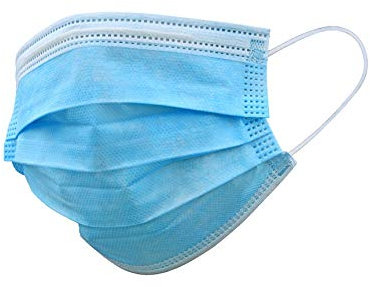 Einweg Maske 4-lagig Gummibändchen Nasenbügel Mund Nase Schutz (50)