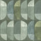 Papier peint rétro géométrique pour salon | Tapisserie verte originale pour couloir | Papier peint intissé vert olive idéal entrée