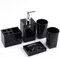 YIYIDA YIYIDA Badezimmer-Accessoires, 5-teilig, Kunstharz, Marmoroptik, mit Seifenspender, Zahnputzbecher, Seifenschale, Zahnbürstenhalter, luxuriöses Badezimmer-Set, Weiß, Schwarz, B