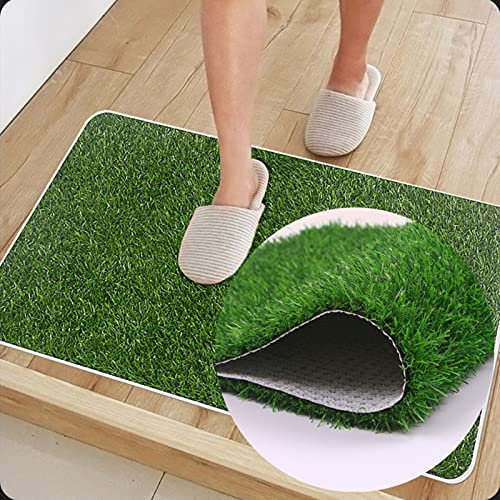 Giftik Evergreen - Zerbino in Erba Artificiale per Interni ed Esterni, Paesaggio Realistico, Tappeto Erboso Multiuso per Casa, Ingresso, Raschietto, Zerbino per Cani (Verde)