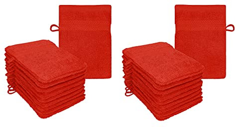 Betz 20 Stück Waschhandschuhe Waschlappen Premium Größe 16x21 cm 100% Baumwolle Farbe rot