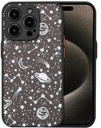 ZTOFERA Compatible with iPhone 13 Pro Case, 6.1-Inch, Planet Sky Star Pattern Protective Phone Case Translucent Frosted Hard PC Back Case Shockproof Silicone Bumper Cover for iPhone 13 Pro, White Sky