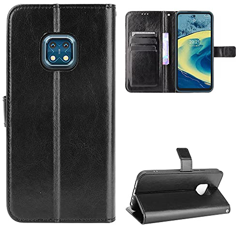 BellaCase Nokia XR20 Hülle [Brieftasche] [Klammerfunktion] [Kartenfächer] [Magnetic Flip Cover] Kompatibel mit Nokia XR20 Smartphone(Schwarz)