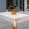 laro Wachstuch-Tischdecke Abwaschbar Garten-Tischdecke Wachstischdecke PVC Plastik-Tischdecken Eckig Meterware Wasserabweisend Abwischbar, Muster:Weißes Blümchen, Größe:140x260
