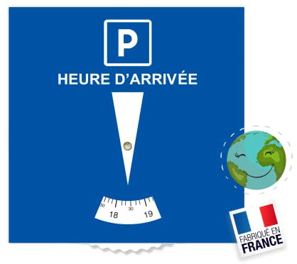 Disque Bleu de Stationnement Zone Bleue (ÉCOLOGIQUE & Fabriqué en France) Disque Stationnement Carte Horodateur Europeen Parking Stationnement Voiture Accessoires Auto (Garantie)