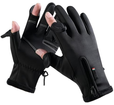 Bakovity Winterhandschuhe, warm, wasserdicht, Touchscreen-freundlich, ideal für Postangestellte, Fotografen, Jäger und Radfahrer (Schwarz, XXL)