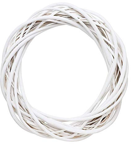 Spring Wreaths, Wicker Wreath Decor White Artificial Wreaths, Christmas Rattan Vine Ring Floral Hoop Natural Wreath Frame 30cm Ornaments Craft Accessories