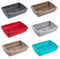 AC - Arenero para Gatos con Pala - Bandeja higiénica de plástico con Borde Superior extraíble - Gatera, Caja Arena Sanitaria - 47 x 31 x 11 cm - Color Surtido