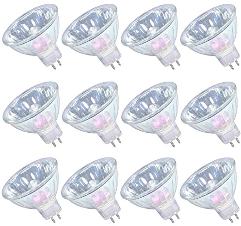 GMY MR16 Halogen Light Bulbs 50W 12V GU5.3 Spotlights for Ceiling Light Dimmable, 4000 Hours Extra Long Lifetime, 36° Beam Angle, 3000K Warm White, 2 Pin Base, Dichroic 12 Pack [Energy Class G]