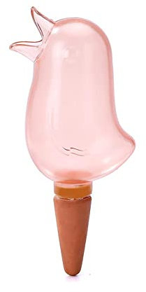 FIYSON 2 Pièces Auto-Arrosage Globes,Dispositifs D'Arrosage de D'Oiseau,D'arrosage Boules D'arrosage Automatique pour Plantes D'intérieur et D'extérieur Transparent,Fleurs Outil D'irrigation (Rose)