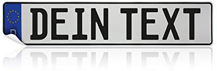 Finest Folia Kennzeichen Aufkleber Wunschtext Deko Sticker Nummernschild aus Folie personalisiert zum selbst gestalten für Auto Rutschauto Motorrad LKW Anhänger (520 x 110 mm)